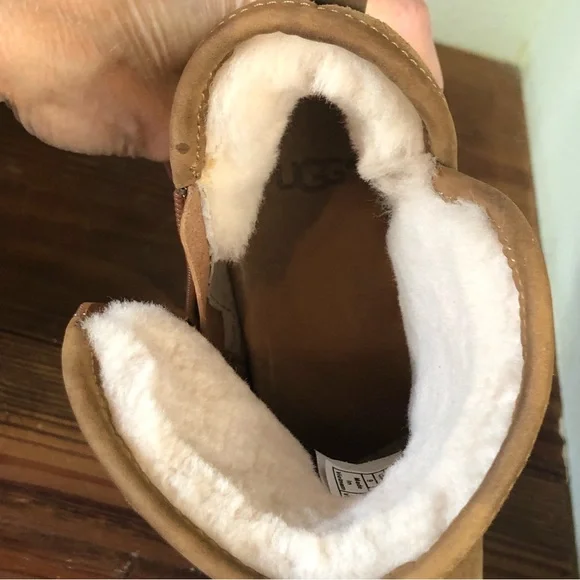 UGG Cam II Suede / Sheepskin Clog Heel Ankle Booties Boots Chestnut US 9… - Picture 11 of 13